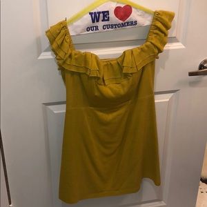 Yellow/mustard off the shoulder dress!